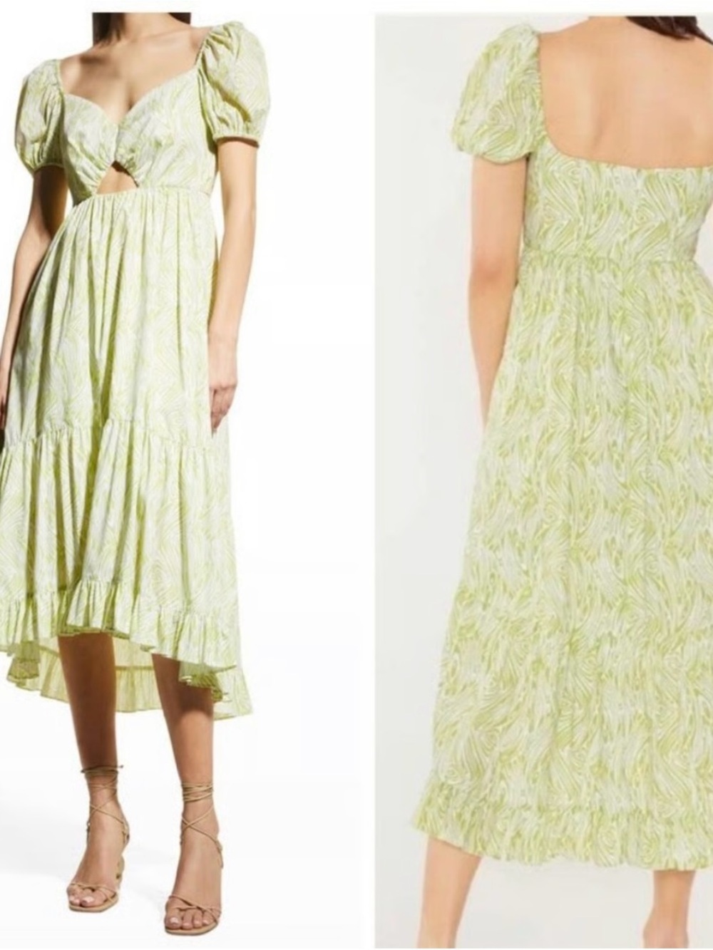 $395 Cinq à Sept Green Tevah Sweetheart Short
Sleeve A-Line Dress Size 2 NWT